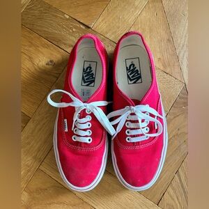 Vans Red and White Canvas Shoes
